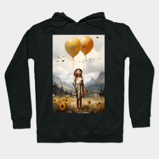 Girl With Yellow Balloons Hoodie